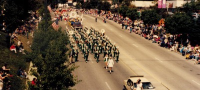  The YHS Marching Band parading through Elmhurst, IL 