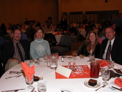  Dr. Moss and Kathy Moss, with Dean Richard Kennell and Mrs. Kennell, at FMB Banquet (photo: Bill Hayward) 